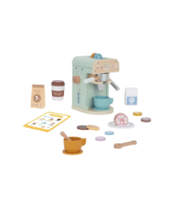 Cafetera En Madera Con Accesorios Color Pastel