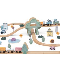 Pista de tren en madera - 90 piezas