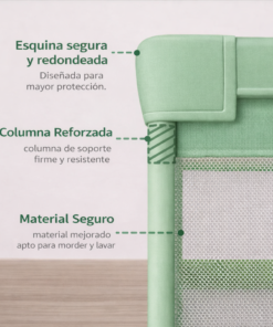 Alternative view of Corral infantil diseño dinosaurio en color verde 120x180