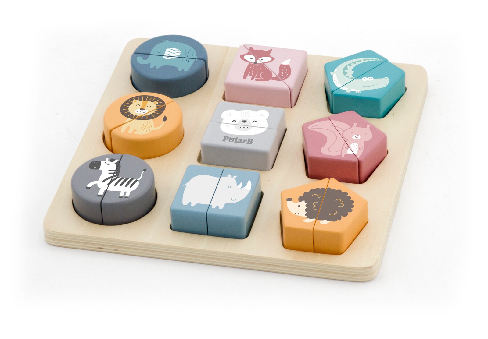 Puzzle bloques con formas - Wild Animals Polarb