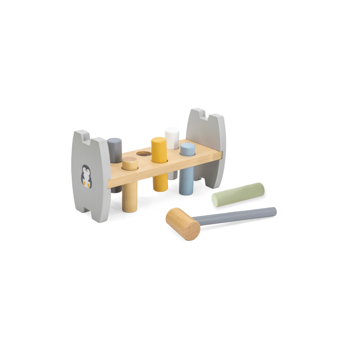 Juego martillo madera Pinguino