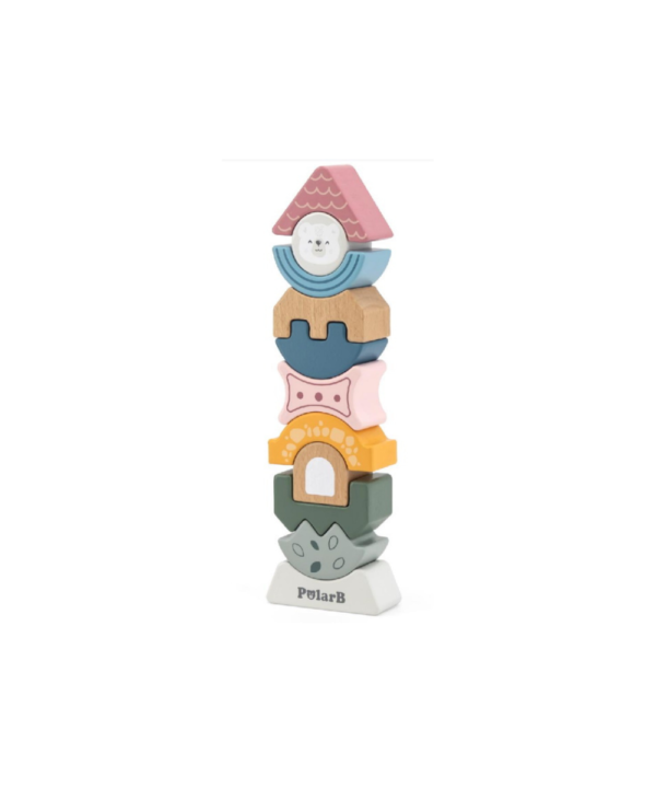 Torre de Equilibrio Montessori de Madera Polarb