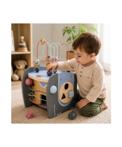 Alternative view of Cubo Didáctico Montessori 5 en 1 Elefante para Bebés Juego Sensorial Motricidad Fina +10 Meses