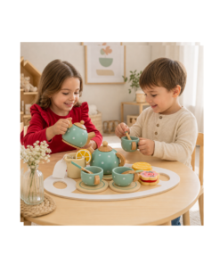 Alternative view of Juego de Té de Madera para Niños   Set Didáctico de Rol Creativo y Social