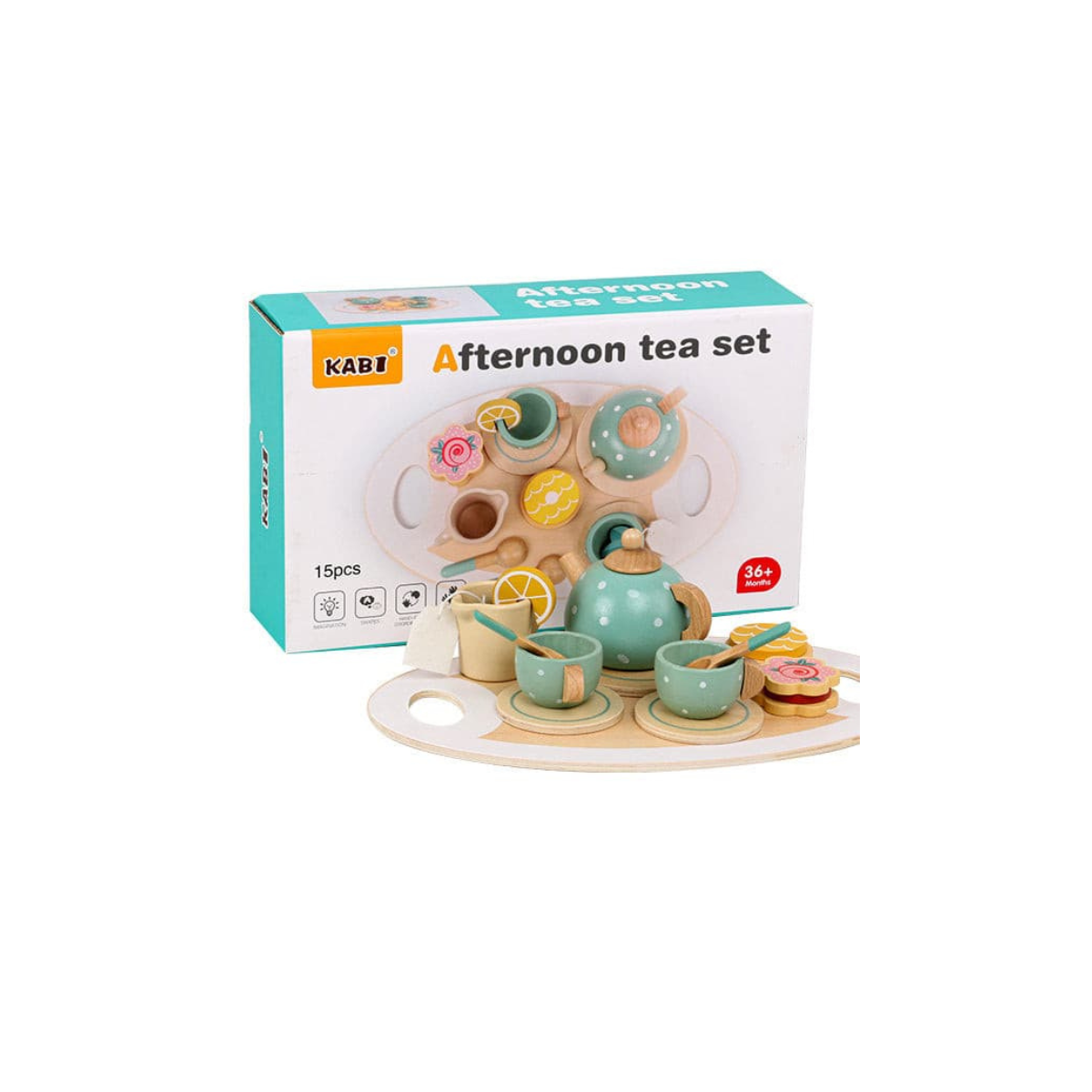 Juego de Té de Madera para Niños   Set Didáctico de Rol Creativo y Social