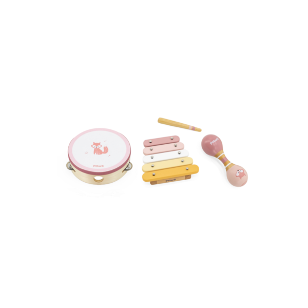 Set de Instrumentos Musicales Infantiles de Madera en Tonos Pasteles