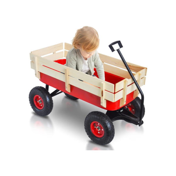 Carrito de Carga Multiuso de Metal y Madera – Hasta 100 kg